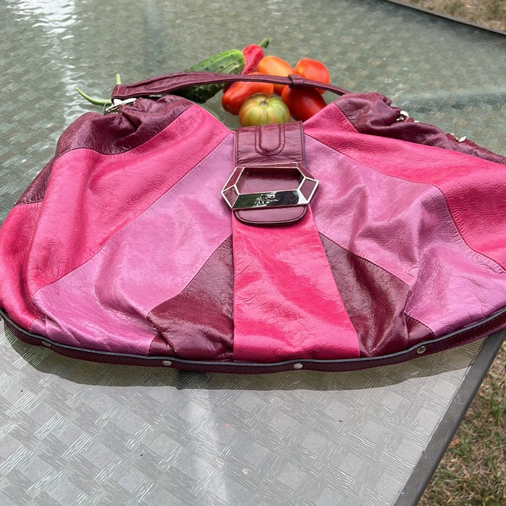 Marciano large patch work pink and purple bag - Picture 3 of 12